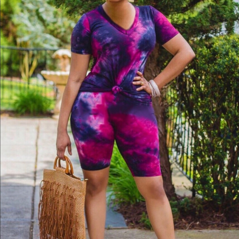 Purple Tie Dye Set